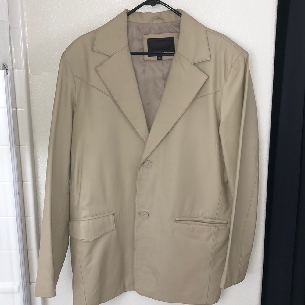 Authentic beige leather jacket